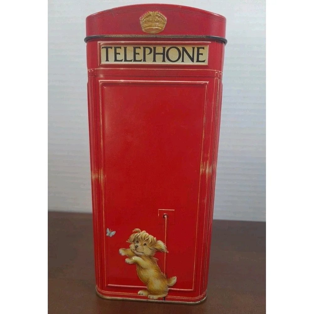 Vtg Churchill Heritage Of England Telephone Kiosk Money Tin Bank Made In England